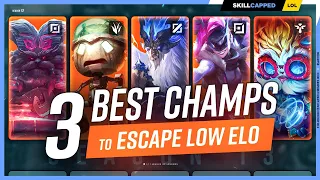 3 BEST CHAMPIONS to ESCAPE LOW ELO for EVERY ROLE in Season 13 - League of Legends