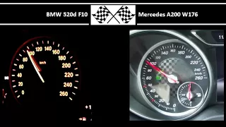 BMW 520d F10 VS. Mercedes A200 W176 - Acceleration 0-100km/h