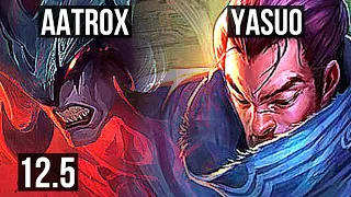 AATROX vs YASUO (TOP) | 9/1/5, 2.2M mastery, 1800+ games, Legendary | EUW Challenger | 12.5