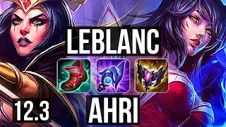 LEBLANC vs AHRI (MID) | 14/1/7, 8 solo kills, Legendary, Rank 8 LeBlanc | KR Challenger | 12.3