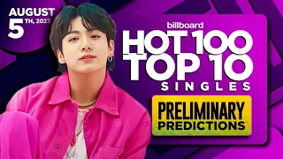 PRELIMINARY PREDICTIONS | Billboard Hot 100, Top 10 Singles | August 5th, 2023