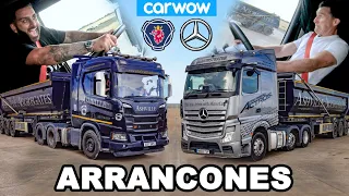 Mercedes Actros vs Scania R500 - ARRANCONES *¡Camiones de 44 Toneladas!*