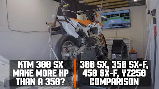 2023 KTM 300 SX Two Stroke Makes More Horsepower than a 350 Four Stroke? | Dyno Comparison