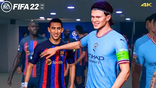 FIFA 22 | Barcelona Vs Manchester City Ft. Haaland, Lewandowski, Di Maria, | Gameplay