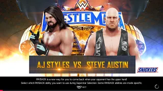 STONE COLD STEVE AUSTIN VS AJ STYLES | WRESTLEMANIA