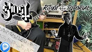 GHOST "Ritual" Full Guitar TUTORIAL (Rhythm and Solos) w/ TABS (On Screen & Guitar Pro)