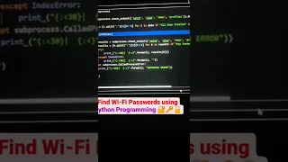 Can we find WIFI password with Python?