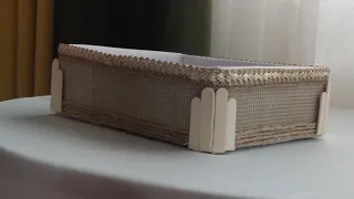 DIY| look at my beautiful basket. i just made with cardboard box and bath mats