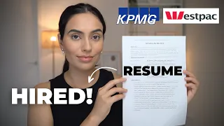 The CV That Got Me Into KPMG (Big 4 Risk Consulting) & Westpac (Banking) | Free Template