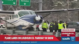 Plane with 7 passengers makes emergency landing on Virginia highway in snow storm