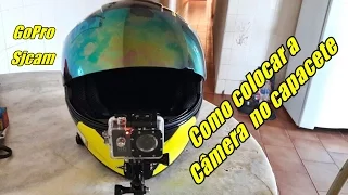 Como colocar a câmera no capacete  ( GoPro Sjcam )