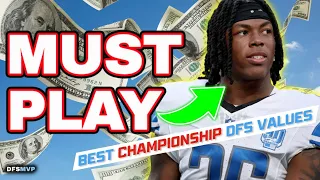 TOP Championship Round NFL DFS Picks & Values You NEED to Know | Fantasy Football 2023