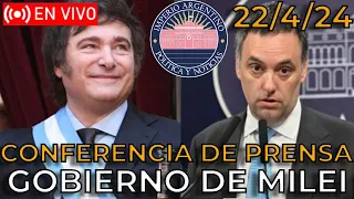 CONFERENCIA DE PRENSA GOBIERNO DE MILEI - 22/4/24 - !discord !redes