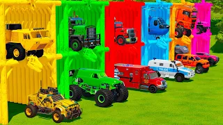 TRANSPORTING OFFROAD CARS, MONSTER TRUCKS & EMERGENCY VEHICLES WITH TRUCKS! Farming Simulator 22