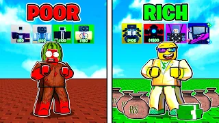 RICH vs POOR in Toilet Tower Defense Roblox