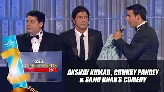 Chunky Pandey, Akshay Kumar & Sajid Khan Fun | Zee Cine Awards 2011