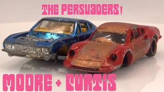 A tribute to the TV series "The Persuarders" Aston Martin DBS and Ferrari Dino. Die-cast models.