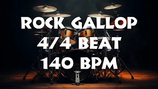 4/4 Drum Beat - 140 BPM - ROCK GALLOP - Lets Jam