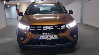 New Dacia SANDERO Stepway 2023 - LED lights test (Night ride review)