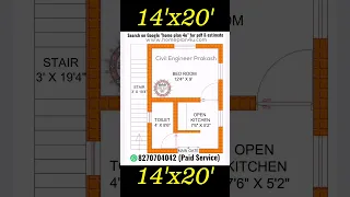 14 x 20 small house plan design #shorts #ytshorts