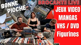 CARTON PLEIN 😍 Brocante en famille ❤️ jeu vidéo statut vhs Disney blu-ray achat manga DVD collector