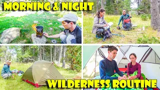 Our Real Morning and Night Wilderness Camping Routine when Hiking | Detailed Showcase