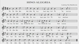 Flauta Doce - Solfejo - 9ª Sinfonia   Hino Alegria   Ludwig van Beethoven