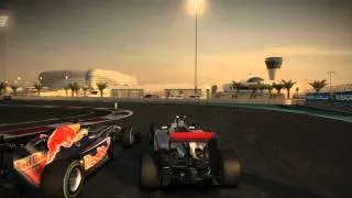 Vettel crashes into bollard Abu Dhabi chase view Codemasters F1 2010 PC Game.avi