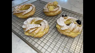 Baked Zeppole with Pastry Cream Filling