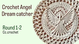 crochet mandala angel for beginners Round 1-2 , dreamcatcher