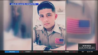 Mother of slain El Monte officer fights back tears as she talks about her son