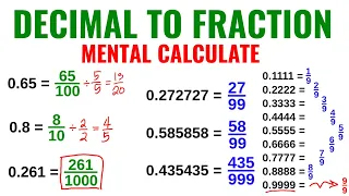 Decimal to Fraction | Fast Solving Tricks