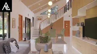 Cozy 4-Bedroom Loft-Type Small House Design Idea (8x12 Meters Only)