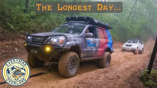 Lexus GX470 recovery at Windrock Park trail 27 in the rain!!