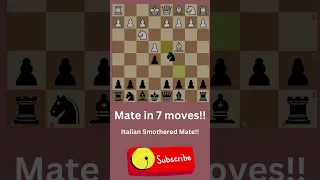 Mate in 7 moves!! Italian Smothered Mate #chess #shorts