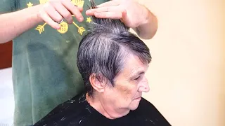 FREE HAIRCUT IN ELDERLY CARE - SHORT HAIRCUT TRANSFORMATION