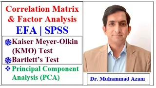 Correlation Matrix in Factor Analysis (EFA) | KMO & Bartlett's test | Principal Component Analysis