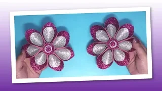 DIY Glitter Paper Flowers Easy | Glitter Foam Sheet Craft Ideas | Easy Glitter Sheet Flower Making