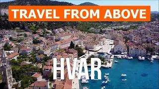 Hvar from drone | Aerial footage video 4k | Croatia, Hvar Island from above