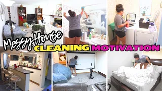 MESSY HOUSE CLEAN WITH ME: CLEANING, LAUNDRY, DECLUTTERING! CLEANING MOTIVATION