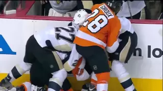 FULL Flyers vs Penguins Brawl ECQF Game 3(4/15/12)