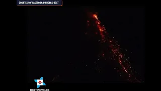 Lava flows from Mayon Volcano on June 18