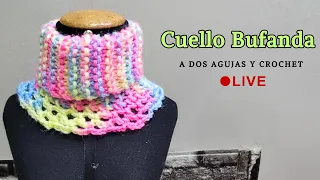🔴 Cómo Tejer Cuello Tortuga a Dos Agujas con detalles Crochet | Curso en vivo para aprender a tejer