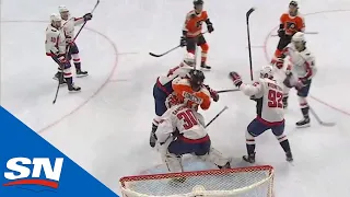 Travis Konecny Gets Called For Goaltender Interference But Doesn't Bump Into Goalie