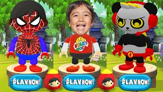Tag with Ryan - Red T-shirt Ryan vs Combo Panda vs Spiderman Ryan Mod - Run Gameplay