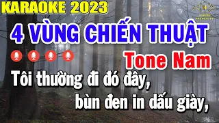 Trên Bốn Vùng Chiến Thuật Karaoke Tone Nam Nhạc Sống 2023 | Trọng Hiếu