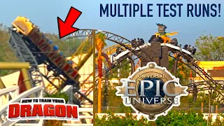 NEW Epic Universe Coaster Testing! Curse of the Werewolf & How to Train Your Dragon Cycling!