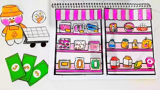 💸paper diy💸] GROCERY MART/ Lalafanfan duck 🤑ASMR 종이 장난감