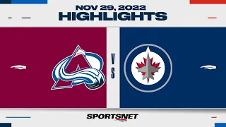 NHL Highlights | Avalanche vs. Jets - November 29, 2022