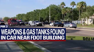 Weapons, gas tanks found inside car near FDOT building